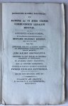 Arntzenius, Petrus Nicolaus, uit Amsterdam - Dissertatio juridica inauguralis, de ratione ac vi juris uxoris communionem legalem secutae [...] Utrecht O.J. van Paddenburg 1826
