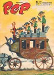 Diverse  tekenaars - PEP 1966 nr. 12, stripweekblad, 19 maart met o.a. LUCKY LUKE (COVER), DIVERSE STRIPS : ROODBAARD, MICHEL VAILLANT, BLAKE EN MORTIMER, ASTERIX, RIK RINGERS,  ARTIKEL + KLEINE FOTO'S NEDERLANDSE POPSTERREN