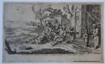 Gillis van Scheyndel (I) (1594/96-ante 1660) - [Antique print, etching] Peasants relaxing before farm buildings /Rustende boeren, before 1660.