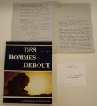 SEITZ, PAUL. - Des hommes debout : les montagnards du Sud-Viêtnam + original letter [Paul Seitz]