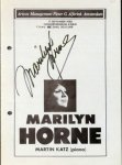 Horne, Marilyn: - [Programmheft mit eigenh. Unterschrift] Artist Management Pieter G. Alferink