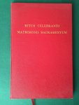 - Ritus celebrandi Matrimonii Sacramentum - Ritus celebrandi Matrimonii Sacramentum