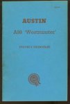 Austin Motor Company. - Austin A99 'Westminster' instructieboekje ( = driver's handbook.)