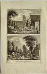 J. Bulthuis, K.F. Bendorp - Antieke prent Friesland: t' Dorp Hollum. / De Buuren te Hollum.