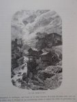 antique print (prent) - Het Zermatt dal.