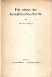 Limperg Jr., Th. - Het object der bedrijfshuishoudkunde