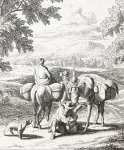 Franciscus de Bargas (1670-1692) - Antique print, etching | Landscape with muleteer, published ca. 1660-1669, 1 p.