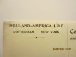Holland America Line (HAL) - Rederijkaart van het s.s. "Statendam" (1929-1940).  Litho: Lankhout, The Hague Holland