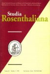  - Studia Rosenthaliana, Volume  29- number 2 (1995), Tijdschrift voor Joodse wetenschap en geschiedenis in Nederland. Journal for Jewish Literature and History in the Netherlands