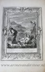 Bernard Picart (1673-1733) - [Antique print, etching and engraving, 1733] Deucalion & Pyrrha repeuplent la Terre... (Deucalion and Pyrrha repeople the World), published 1733.