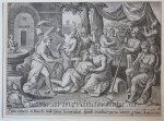 Hans Collaert I (1566-1628) after Crispin van den Broek (1523 – c. 1591) - [Antique print, engraving, 1643] The Prodigal Son wasting his substance / De verloren zoon verkwist zijn erfenis [Set of 4 plates: The parable of the Prodigal Son], published 1643, 1 p.