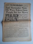 The Stars and Stripes, Daily Newspaper of US Armed Forces in the European Theater of Operations - Japs’ Surrender Note On Way; Tokyo Gets People Set for News