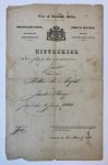 NEIJSEL, DEN; HAAGE - [Birth document 1844] Uittreksel geboorteregister Amsterdam d.d. 1-6-1844 betr. geboorte Gerrit, zoon van Willem den Neijsel en Jansie Haage, deels gedrukt, 1 p.