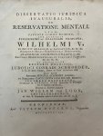 Loon, Jan Willem van, uit Amsterdam - Dissertation legal 1788 | Dissertatio iuridica inauguralis, de reservatione mentali [...] Groningen Petrus Doekema 1788