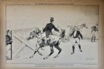 Braakensiek, Johan (1858-1940) - [Original lithograph/lithografie by Johan Braakensiek] De "Triplice"- hindernis in de Italiaanse manège, 5 Juni 1892, 1 pp.