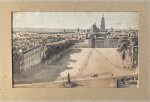  - [Handcolored lithography, The Hague] Bird's eye view of the Court in The Hague, The Buitenhof, published around 1920.