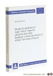Bernardi, Brenno. - Studio sul significato di 'esse' 'forma' 'essentia' nel primo libro dello Scriptum in libros Sententiarum di San Tommaso d'Aquino.