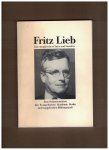 Karnetzki, Manfred / Karl-Johann Rese (Herausg.) - Fritz Lieb. Ein europäischer Christ und Sozialist