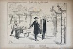 Braakensiek, Johan (1858-1940) - [Original lithograph/lithografie by Johan Braakensiek] Er mee verlegen en er om verlegen, 8 December 1889, 1 pp.