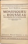 DURKHEIM, Émile - Montesquieu et Rousseau: Précurseurs de la sociologie