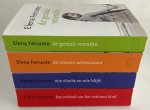 Ferrante, Elena, - De Napolitaanse romans: 1. De geniale vriendin. Jeugd, puberteit; 2. De nieuwe achternaam. Adolescentie; 3. Wie vlucht en wie blijft. Vroege volwassenheid; 4. Het verhaal van het verloren kind. Volwassenheid - ouderdom. [Compleet, 4 delen]