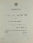 Lode Craeybeckx 21238, F. Claes - Antwerpen [ex. geschonken aan de Antwerpse gouverneur Declerck]