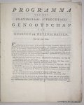 PROVINCIAAL UTRECHTSCH GENOOTSCHAP, - Programma van het Provinciaal Utrechtsch Genootschap van Kunsten en Wetenschappen voor het jaar 1820. PROVINCIAAL UTRECHTSCH GENOOTSCHAP, - Programma van het Provinciaal Utrechtsch Genootschap van Kunsten en Wetenschappen voor het jaar 1820.