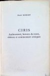 Daniel Knecht - CIRIS  Authenticité, histoire du texte, édition et commentaire critiques