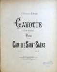 Saint-Saëns, Camille: - Gavotte en ut mineur pour piano. Op. 23