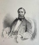 Calisch, Moritz (1819-1870). - [Original lithography, 19th century] Portrait print of painter Everhardus (E.) Koster by Moritz Calisch 1858.
