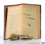 Piéron, Henri. - L'Évolution de la Mémoire. Ouvrage orné de 20 figures.