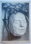 Laurent Verwey van Udenhout (1884-1913) - [Modern drawing and prints] Deathmask with sunflower and dagger, ca. 1900.