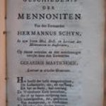 Schyn, Hermannus - De geschiedenis der Mennoniten, 1743