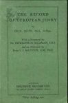 ROTH M.A., D. Phil. CECIL - The record of European Jewry