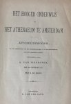 Tienhoven, G. van - Het hooger onderwijs en het Athenaeum te Amsterdam [...] Amsterdam B. van der Land 1873
