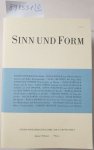 Akademie der Künste (Hrsg.): - Sinn und Form : 66. Jahr : 2014 : Heft 1-6 : 6 Hefte : Komplett : (Fast neuwertig) :