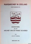 Sandberg, G.F. - Inventaris van het familiearchief Schorer 1577-1983