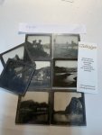  - Collection of 19th century German glass lantern slides: Serie 2, nrs. 6, 7, 9, 10, 13, 16, 17, 24: Rheinstein Castle, Caub and the Pfalz, Sooneck Castle, The Kingstool near Rhens, the Lorelei rock, Ehrenbreitstein, Siebengebirge, Koln/Cologne,...