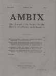  - Ambix. The Journal of the Society for the History of Alchemy and Early Chemistry Vol. XXIX, No. 1. March, 1982