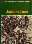 Hoek, K.A. van den .. Dick van Koten & Aad Rijpsma .. met heel veel zwart - wit  &  kleuren Illustraties - Japan valt aan .. uit de serie van .. De Tweede Wereldoorlog .. Eilandje springen in de Grote Oceaan
