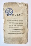 Andreæ, D. H. - [Friesland, Franeker, 1800] Request voor de gemagtigden van genoegzaam alle de gemeentens der herformde Christenen in het voormalig gewest Friesland. By D. Romar, Te Franeker, 1800, 23 pp.