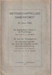 L.Bouman , . A.G. Honig - Wetenschappelijke samenkomst op 10 juli 1918. Psychologie, Wijsbegeerte