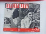 Redactie - Life magzine 1942 ( Dec, Oct, May - Coast Guard skipper, california war worker, Fluffy ruffles )
