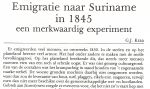 Kraa, G.J. - EMIGRATIE NAAR SURINAME IN 1845, EEN MERKWAARDIG EXPERIMENT