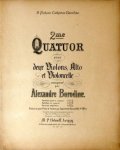 Borodin, Alexander: - 2me Quatuor pour deux violons, alto et violoncelle. Réduction pour piano à 4 mains par Sigismond Blumenfeld. Borodin, Alexander: - 2me Quatuor pour deux violons, alto et violoncelle. Réduction pour piano à 4 mains par Sigismond Blumenfeld.