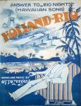 Zeegers, Otto: - Holland-Rio. Answer to"Rio nights" (Hawaiian song)