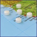  - Magneetjes voor Wereldkaart 1cm WIT