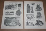  - 2 oude prenten - Goud zoeken / Goudontginning - circa 1900