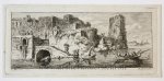Salvator Legros (1754-1834), after Franz Edmund Weirotter (1733-1771) - Miniature antique print I River landscape with ruined buildings on the left, published 1788, 1 p.