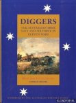 Odgers, George - Diggers: the Australian Army, Navy and Air Force in eleven wars from 1860 to 1994 (2 delen in box)